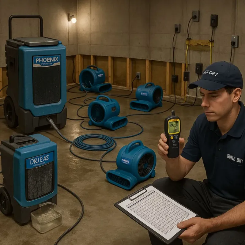 Structural Drying and Dehumidification process in Greendale, WI